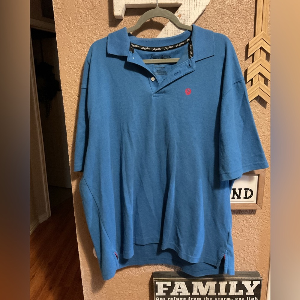 George Strait Men’s Solid Blue Polo Style Shirt Size XXL